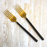 Black & Gold Wedding Cake Forks - Custom Wedding Gifts - Engraved Wedding Forks - Bride Groom Forks - Bridal Shower Gift - Wedding Keepsake
