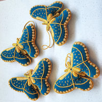 Christmas Decoration Butterfly - Intricate Tree Decorations - Quilted Christmas Ornament -  Personalized Stocking Stuffer - Animal Ornament