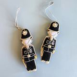 Christmas Decoration UK Royal Guard - Tree Decoration - Quilted Police Christmas Ornament -  Personalized Stocking Stuffer - Animal Ornament