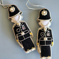 Christmas Decoration UK Royal Guard - Tree Decoration - Quilted Police Christmas Ornament -  Personalized Stocking Stuffer - Animal Ornament