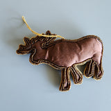 Christmas Decoration Moose - Tree Ornament - Tree Decorations - Quilted Christmas Ornament-Personalized Stocking Stuffer - Animal Ornament