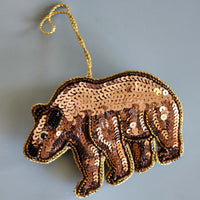 Christmas Decoration Rhino - Tree Ornament - Tree Decorations - Quilted Christmas Ornament-Personalized Stocking Stuffer - Animal Ornament