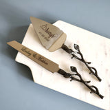 Black Wedding Cake Knife - Personalized Wedding Cake Cutter - Engraved Cake Server Set - Custom Wedding Gift - Gothic Wedding Cake Knife