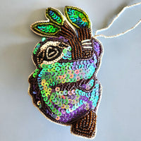 Christmas Decoration Sloth on a branch - Tree Decorations - Quilted Christmas Ornament -  Personalized Stocking Stuffer - Animal Ornament