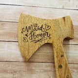 Personalized Wood Axe Spreader Set - Wood Cheese Knives Set - Laser Engraved Handmade Spreader Knives - Brass Inlay Handles - Gift Boxed