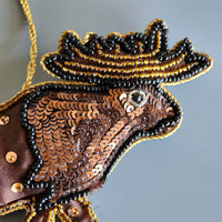 Christmas Decoration Moose - Tree Ornament - Tree Decorations - Quilted Christmas Ornament-Personalized Stocking Stuffer - Animal Ornament