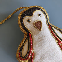 Christmas Decoration Penguin - Tree Ornament - Tree Decorations - Quilted Christmas Ornament-Personalized Stocking Stuffer - Animal Ornament