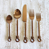 Personalized Cutlery Set - Knot Cutlery Set - 5 Piece Hostess Set - Twist Flatware Set - Handmade Silverware - Stainless Steel Cutlery