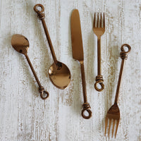 Personalized Cutlery Set - Knot Cutlery Set - 5 Piece Hostess Set - Twist Flatware Set - Handmade Silverware - Stainless Steel Cutlery
