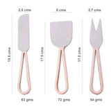 Rose Gold Cheese Knife Set - Gold Cheese Knives - Black Charcuterie Tools -  Personalized Housewarming Gift -Wedding Gift-Housewarming Gifts