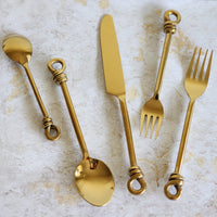 Personalized Cutlery Set - Knot Cutlery Set - 5 Piece Hostess Set - Twist Flatware Set - Handmade Silverware - Stainless Steel Cutlery