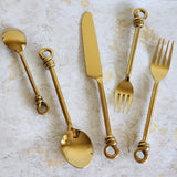 Personalized Cutlery Set - Knot Cutlery Set - 5 Piece Hostess Set - Twist Flatware Set - Handmade Silverware - Stainless Steel Cutlery