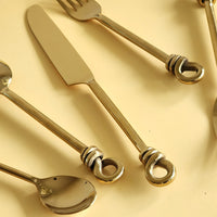 Personalized Cutlery Set - Knot Cutlery Set - 5 Piece Hostess Set - Twist Flatware Set - Handmade Silverware - Stainless Steel Cutlery