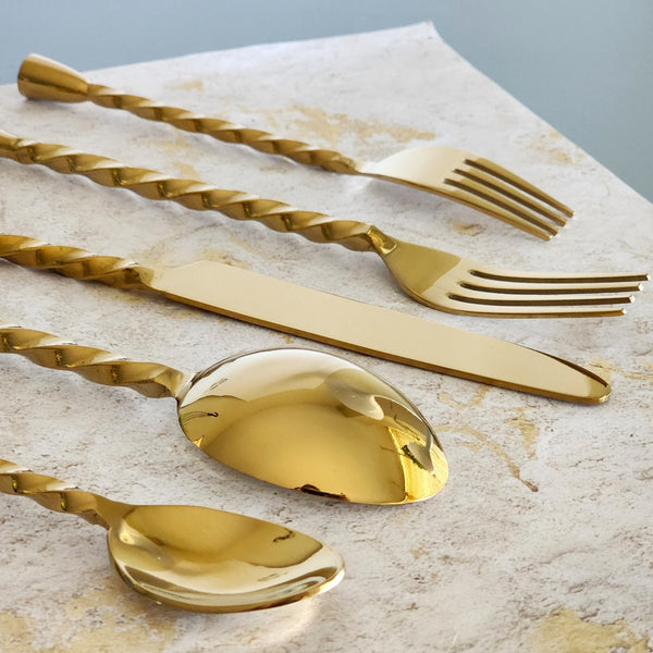Personalized Cutlery Set Tear Drop Cutlery Set 5 Piece Hostess Set Tear Flatware  Set Handmade Silverware Stainless Steel Cutlery 