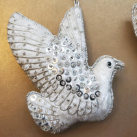 Christmas Decoration White Dove - Intricate Tree Decorations - Quilted Christmas Ornament -  Personalized Stocking Stuffer - Animal Ornament