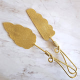 Gold Wedding Cake Cutting Set - Cake Knife and Server - Classic Engraved Cake Server Set - Custom Wedding Gifts - Gothic Wedding Cake Knife