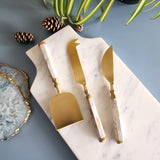 Mother of Pearl Cheese Knife Set - Personalized Cheese Set - Gold Cheese Knives - Charcuterie Board Essentials -Stocking filler -Bride Gifts