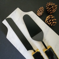 Black Wedding Cake Knife Set - Personalized Wedding Cake Cutter - Engraved Cake Server Set - Custom Wedding Gift - Gothic Wedding Cake Knife