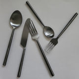 5 Piece Black Flatware/Silverware/Cutlery/Hostess Set for 1 - High Quality PVD Finish - Housewarming Gift - Artisan Handmade