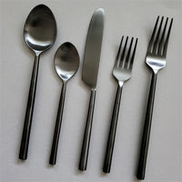 5 Piece Black Flatware/Silverware/Cutlery/Hostess Set for 1 - High Quality PVD Finish - Housewarming Gift - Artisan Handmade